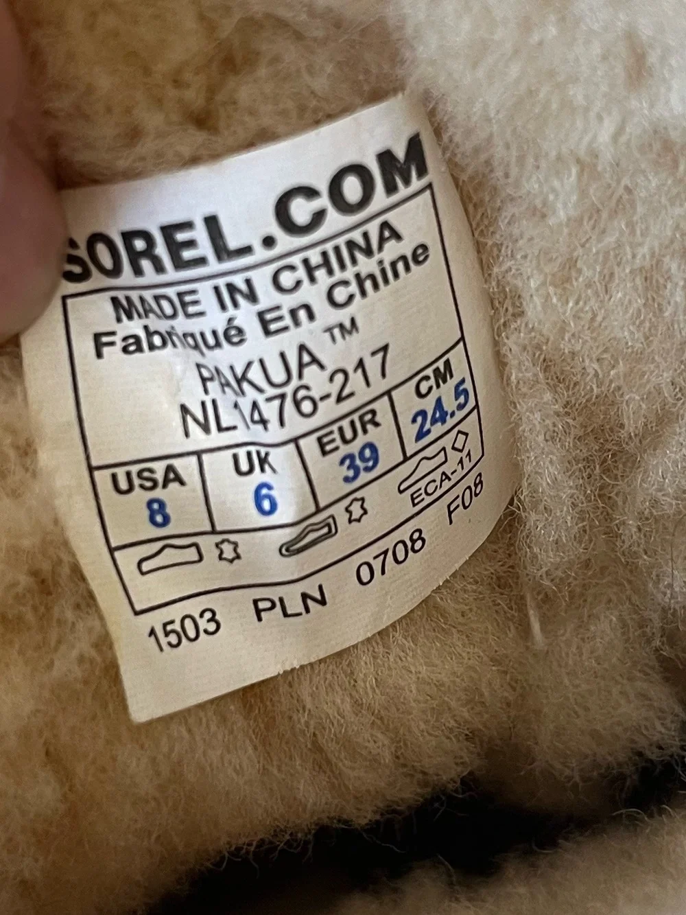 Sorel Pakua Brown Leather Shearling Lined Moccasin Winter Boots size 8